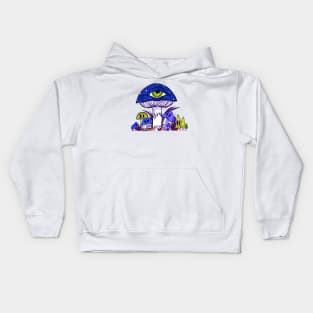 Toadstool and friends at night Kids Hoodie